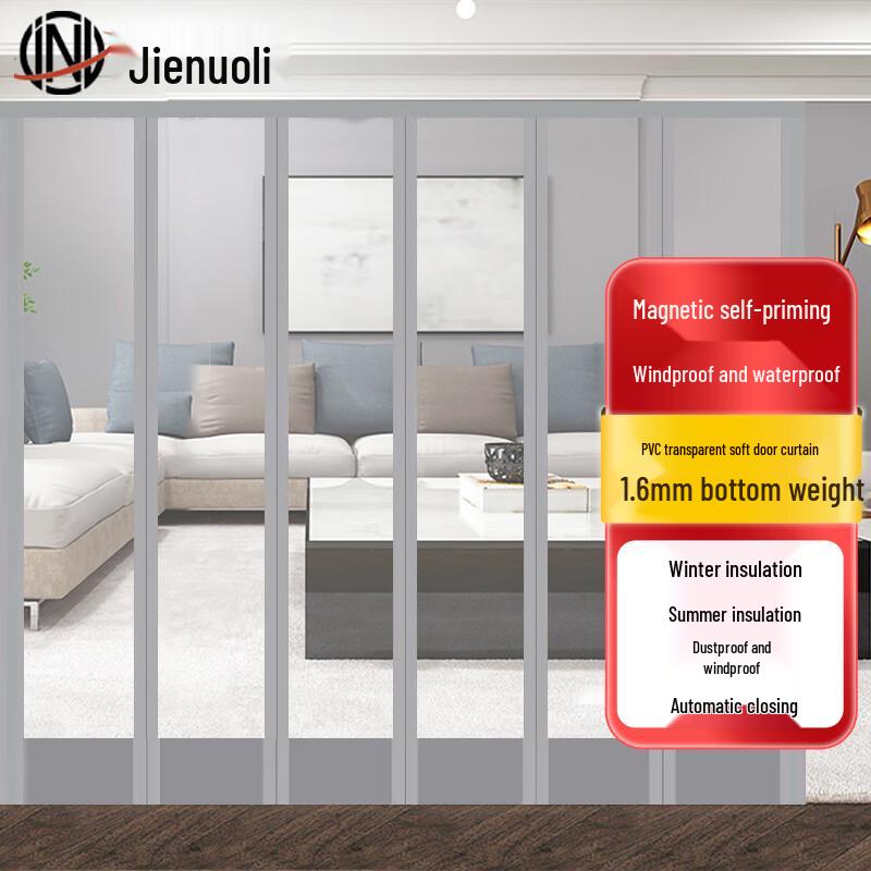 Magnetic Self-Adhesive PVC Transparent Door Curtain 1.6mm with Weighted Bottom