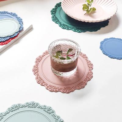 Dining Placemat Round Restaurant Supplies Reusable Stain Resistant Table Mat Trendy Anti-scald