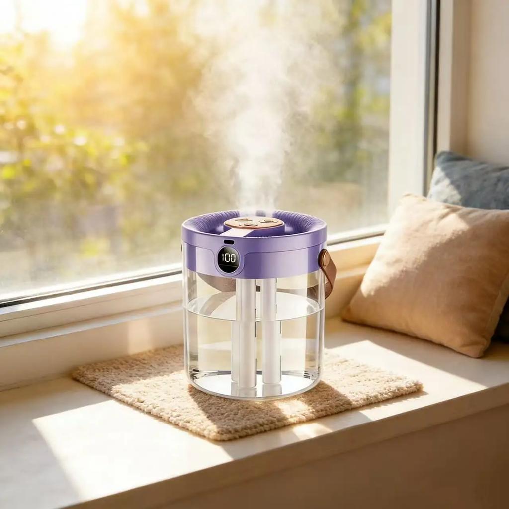 Rechargeable 3 Spray Humidifier Large Capacity Quiet Air Humidifier with Night Light Portable for Home Office Bedroom Desktop