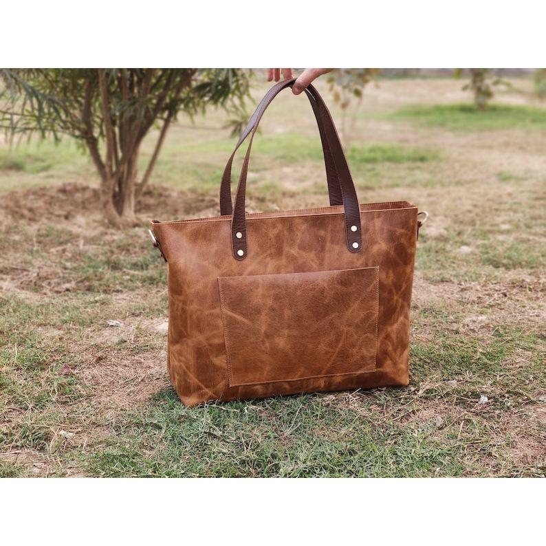 Leather Tote Bag for Women Large Leather Tote Bag Laptop Work Bag Leather Purse Handbag Valentines Day Gift for Her Anniversary Girlfriend