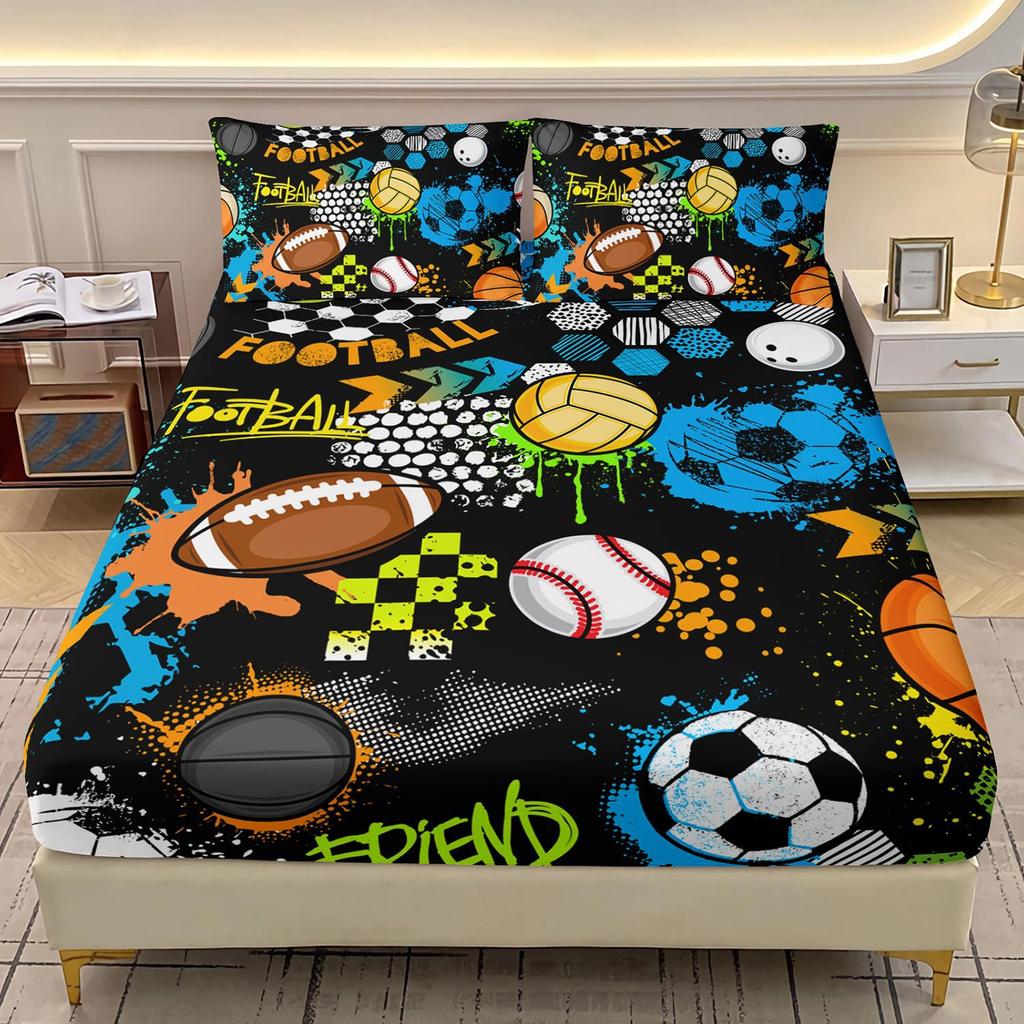 Math Galaxy Cartoon Planet Pattern Sheet Three-Piece Digital Printing Bedding Boys Girls