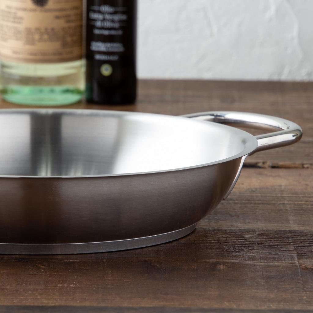 Endo Shoji Commercial Murano Induction Omelet Pan 36cm IH Compatible Stainless Steel AOM0505 18-8