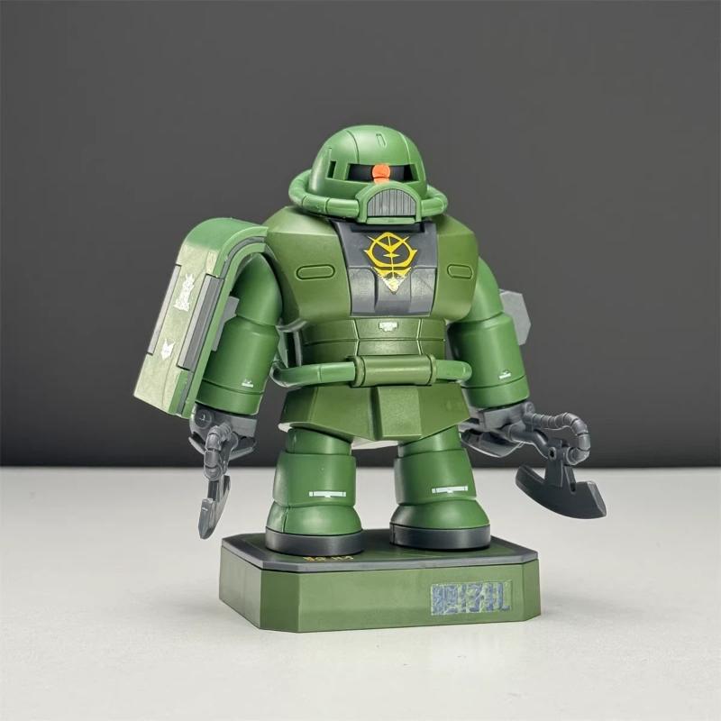 Chubby Fat Zaku & RX-78-02 Yuanzu Magnetic Assembly Model Kit Mecha Action Figure With Base & Water Decal Desktop Decor Toy Gift