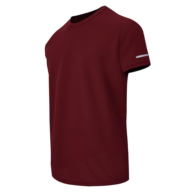 Men's Quick-Dry Solid Color Short-Sleeve T-Shirt for Running, Hiking, and Casual Wear