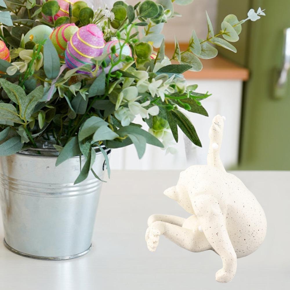 Resin Funny Cat Statue 4.92x3.94 in Resin Cat Sculpture Whimsical Kitty Ornament For Cat Lovers