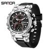SANDA Men's Outdoor Sports Electronic Watch - Dual Display, Luminous, Waterproof, with Alarm Clock