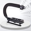 Portable U-Grip Holder with Cold Shoe Mount and Anti-Skid Design Camera Holder for Steadier Shots and Smooth Movements