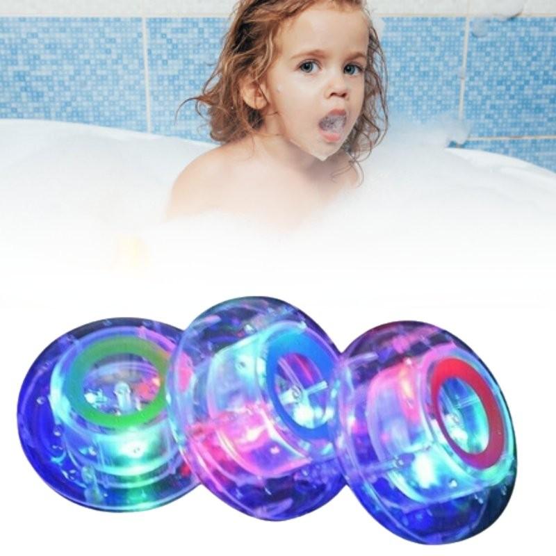 Children Seven Bathtub Colours Lamp Flying Saucer Bath Toy Plastic Material