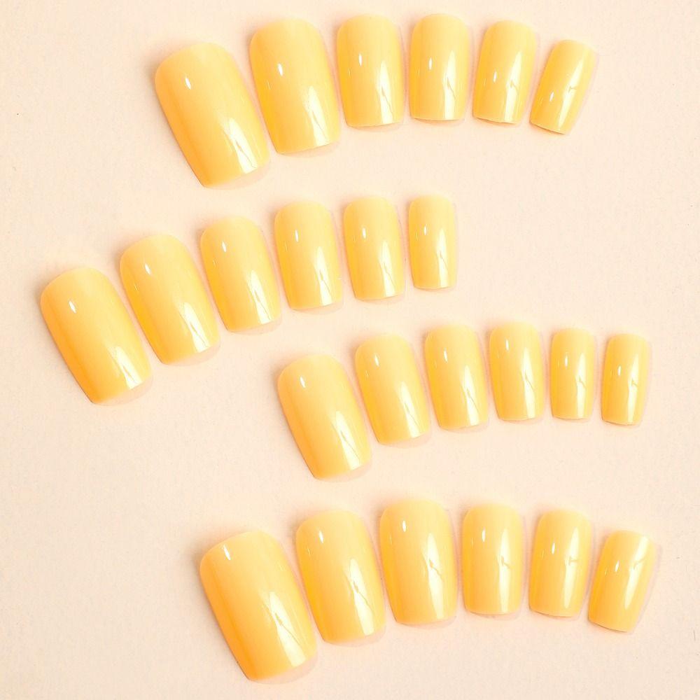 Medium Length French Fake Nails Wearable Manicure Press on Nails Waterproof Nail Tips  Girl