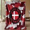 Denmark Football Printed Flannel Blanket Skin Friendly Warm Decorative Throw for Indoor Couch Bed Daily Use