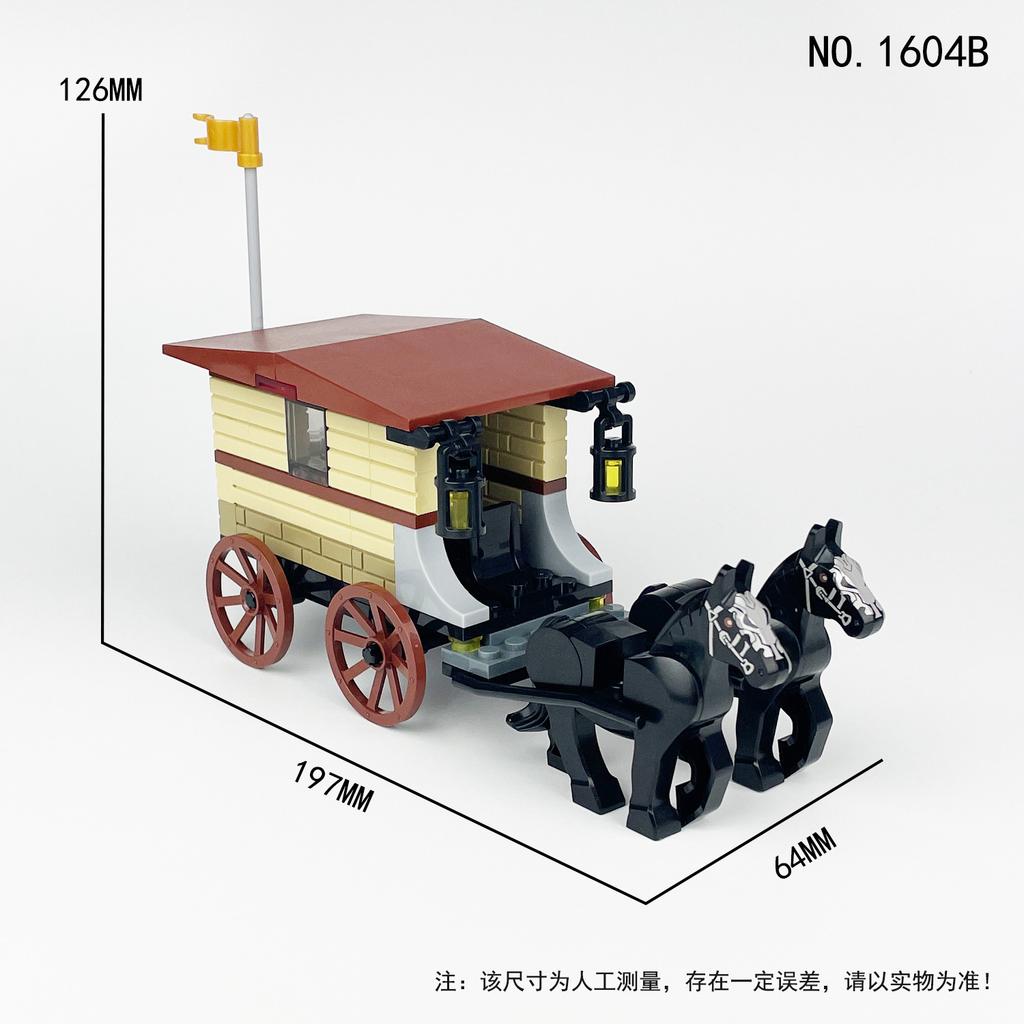 Eight Carriages 1604 Children'S Assembled Building Block Toys Dark Horse Court Transporter Royal Medieval Model