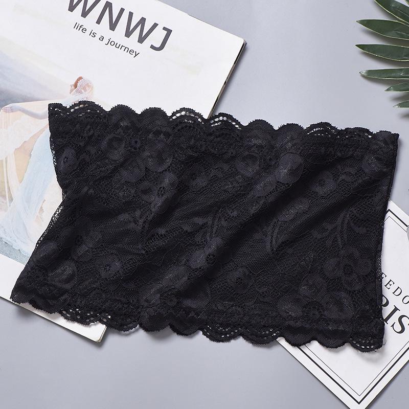 

Кружевной топ-бюстгальтер без бретелек - женское невидимое нижнее белье без подкладки One Size чёрный