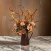 Artificial Flower Bouquets Artificial Leaf Plant In Metal Vase for Thanksgiving Halloween Wedding Festival Decoration