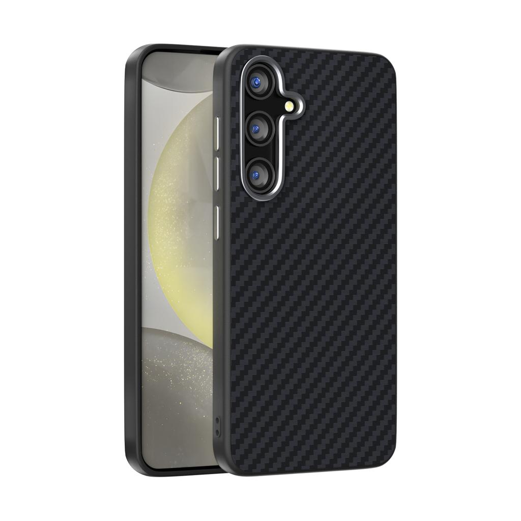 Fashion 2C Carbon Fiber Texture For Samsung Galaxy S25 FE S25FE Magsafe Case Camera Circle Mobile Phone Cover
