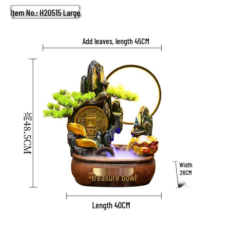 Feng Shui Water Feature: Circulating Fountain for Wealth Attraction and Landscaping – Perfect for Living Rooms, Offices, or Housewarmings