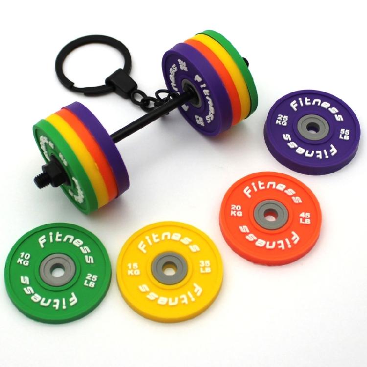 Fitness Enthusiast Gift Removable Rubber Dumbbell Keychain Gym Inspired Travel Accessory Modern Bag Ornament