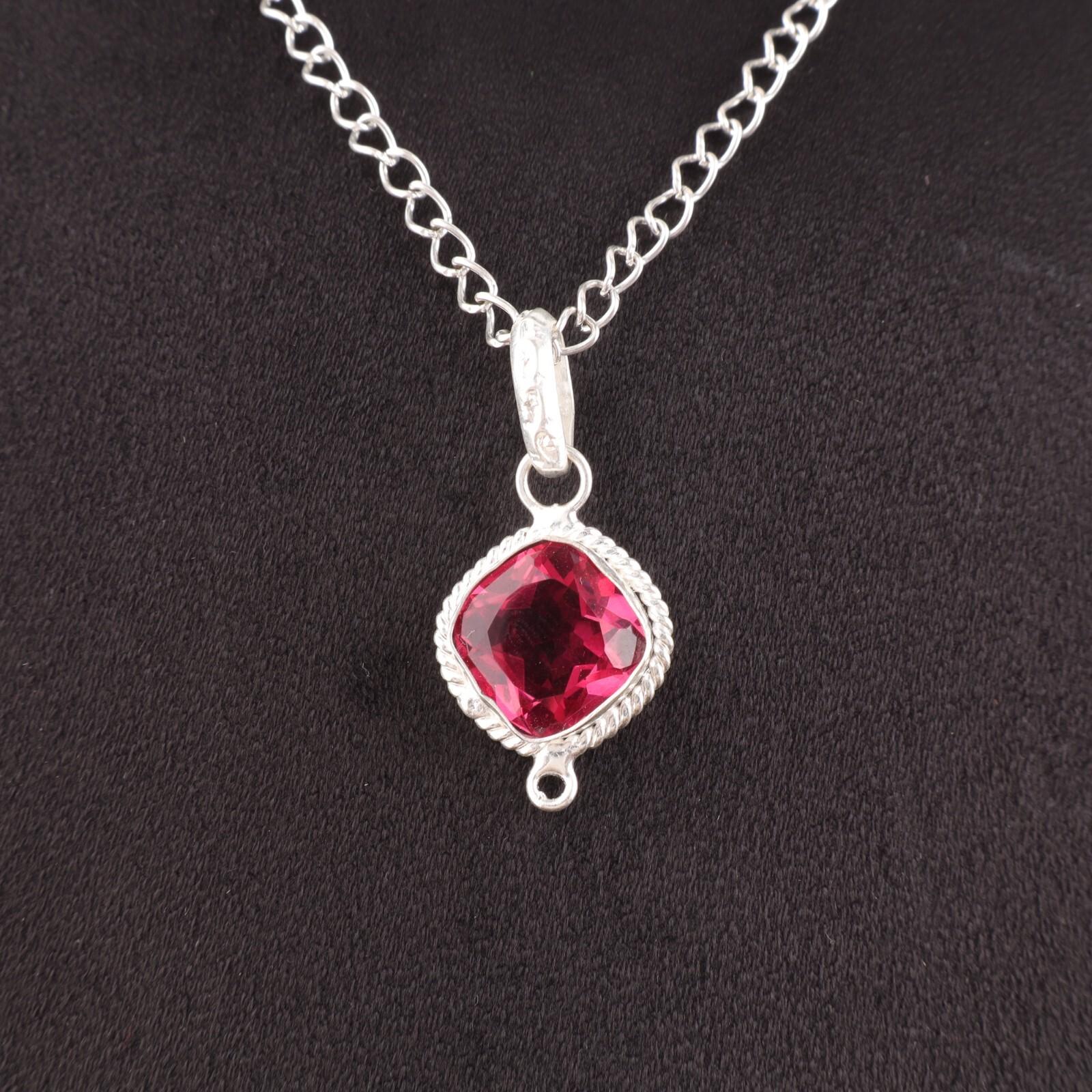 

Распродажа ко Дню сестер Камень розового турмалина Серебро 925 пробы Подвеска для сердечной чакры PP-11-11