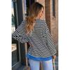 Women's Fashion Casual Spring Fall Stripe Print Long Sleeve O-Neck Blouses & Shirts