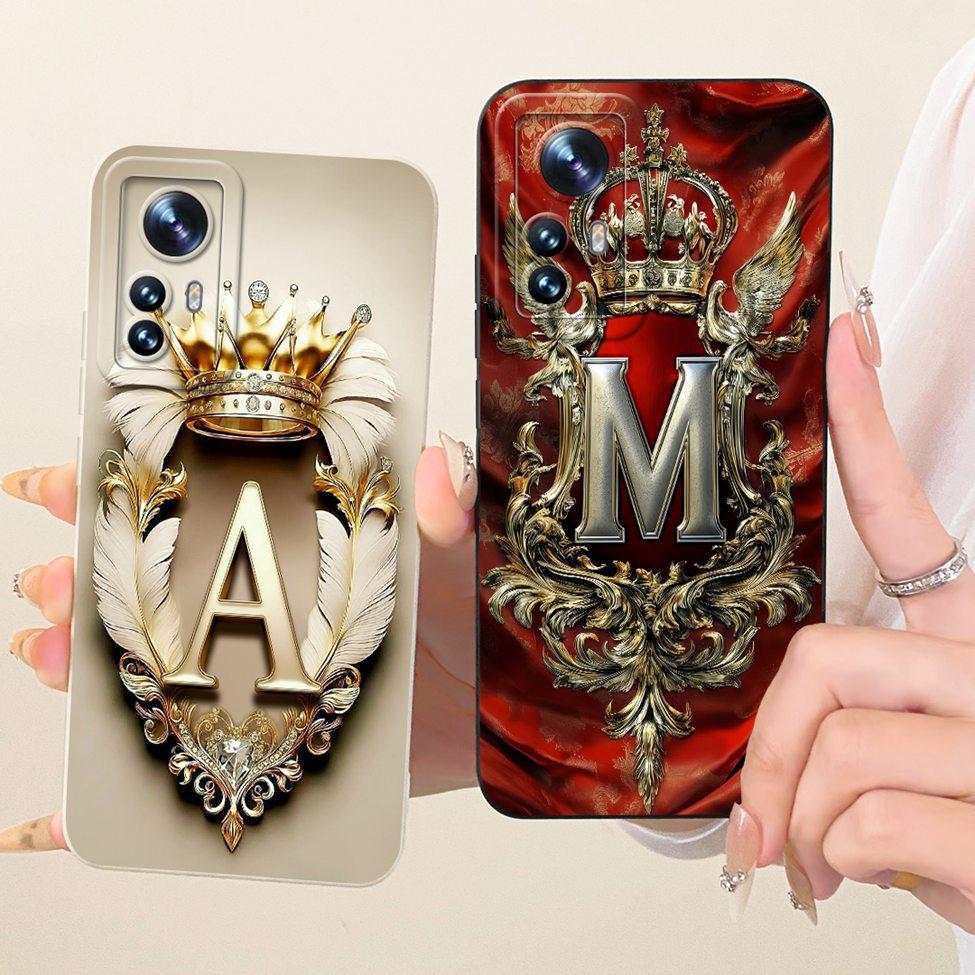 For Xiaomi 12 12s 12x Phone Case For Xiaomi 12s Cover Aesthetic Luxury A-Z Letters 2D Painted Silicone Casing