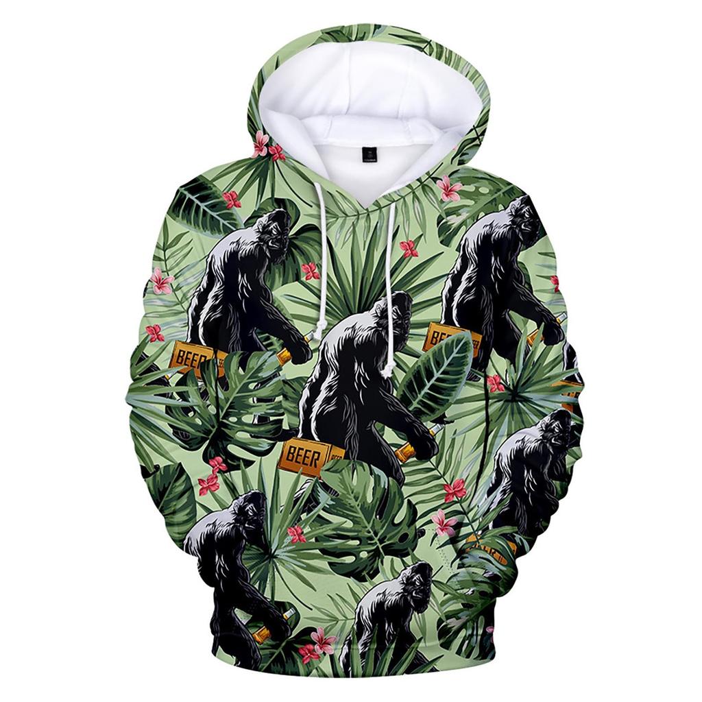 Printed Hooded Sweater With Long Sleeves For Men And Women In Spring And