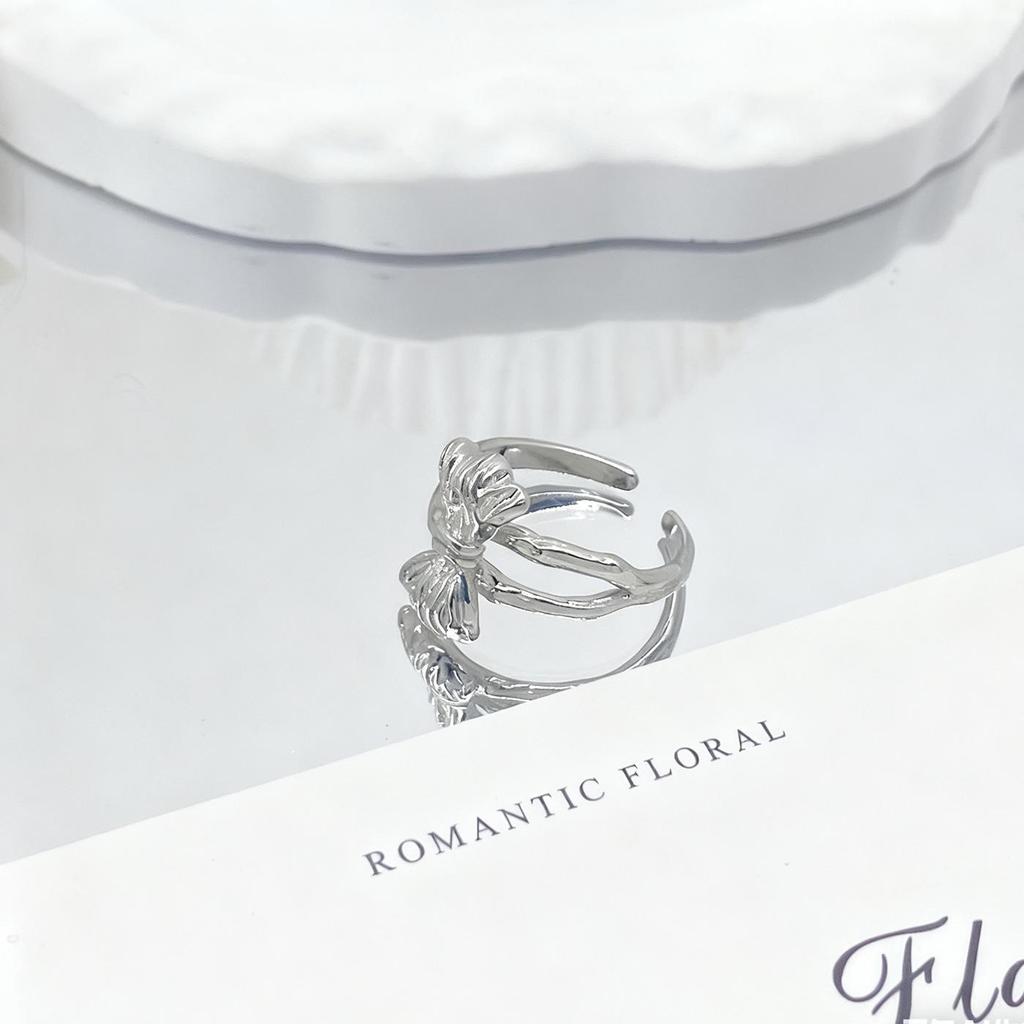 Korean Bow Knot Ring: Versatile Metal Style for Women