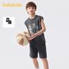 Balabala Children's Short Sleeve Set 2025 New Children's Clothing Summer Men's and Big Children's Two Piece Set Quick Drying Breathable Sleeveless