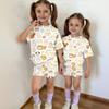 Kids Casual Two Piece Set Short Sleeve Top and Shorts Animal Pattern Lightweight Comfortable Summer Outfit for Boys and Girls