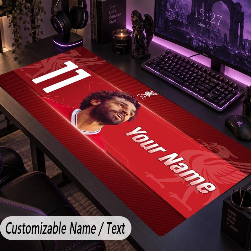 Custom Text Big Mousepad, Extended Desk Pad For Laptop Work GameMohamed Salah