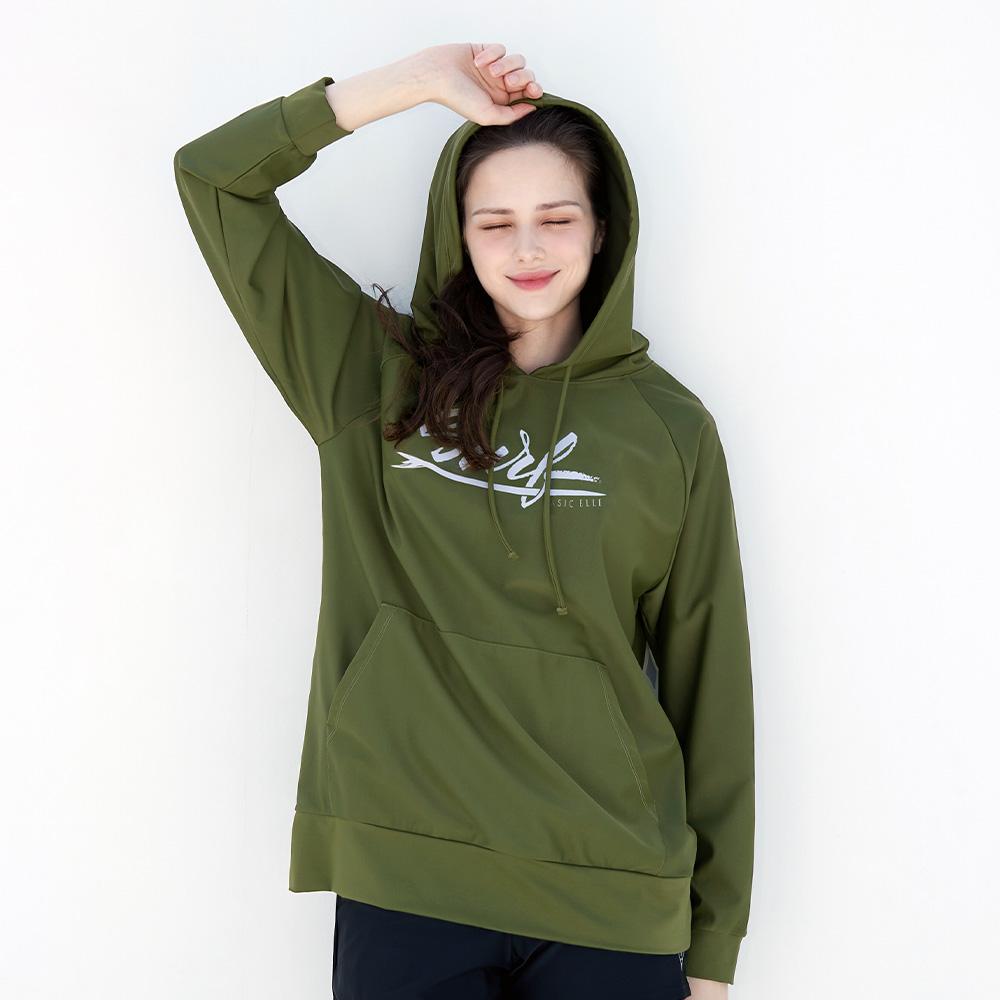 Beijigelleu Women'S Logo Hooded Loose Fit Rash Guard Green Bel-V217E