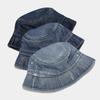 Vintage Denim Bucket Hat Women Sun Protection Foldable Sun Hat For Summer Beach
