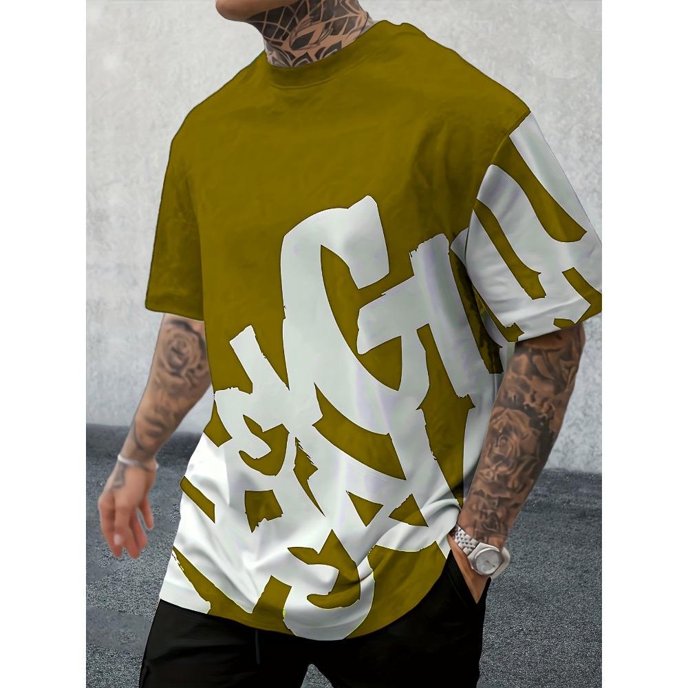 2025 New Summer Personalized Letter Printed Comfortable and Breathable Round Neck T-shirt Outdoor High Street Top
