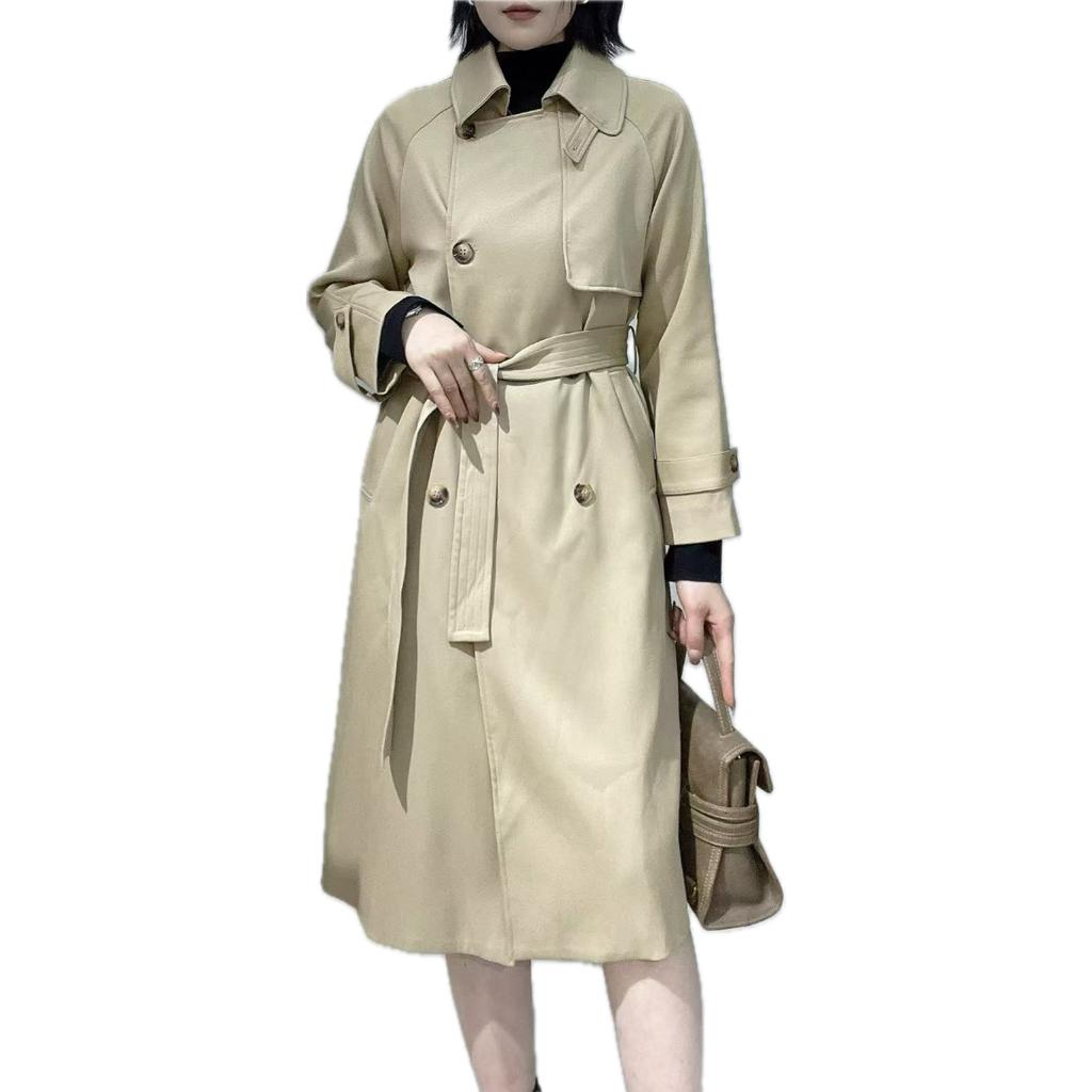 Women's Medium-length Khaki Trench Coat