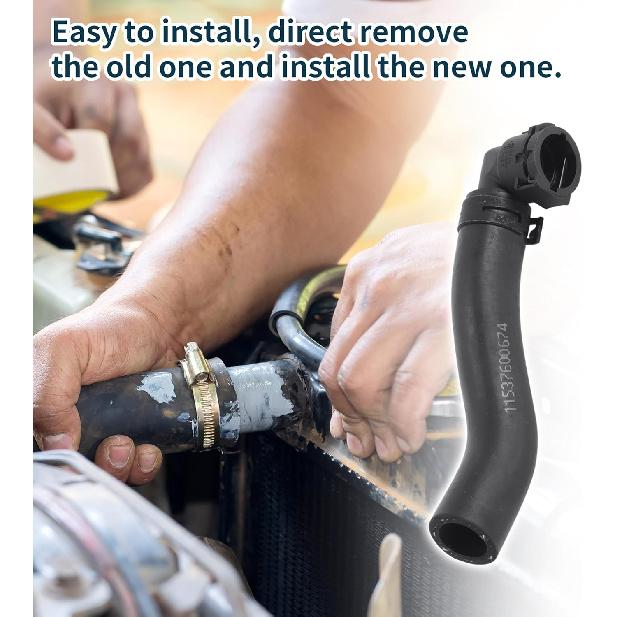 Radiator Hose Heater Hose No.11537600674 for Mini R56/R57/R58/R59/R60/R60 JCW 2013-2014 Rubber Coolant Pipe Black 1 Pc