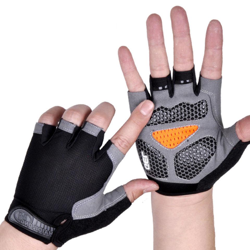 1 Pair Sports Half Finger Gloves Outdoor Cycling Fitness Training Breathable Shock Absorbent Non-Slip Climbing Half Gloves Unisex