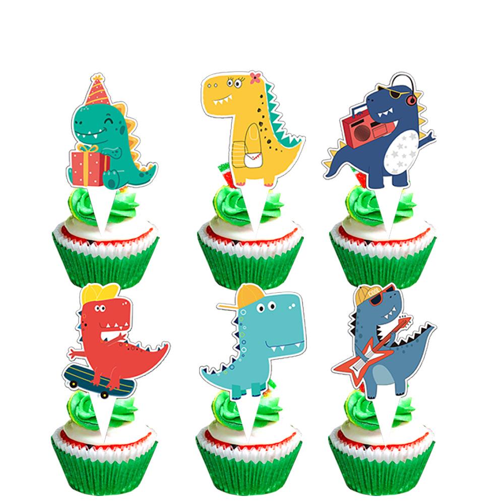 Dinosaur-Themed Birthday Party Disposable Tableware Set: Paper Plates, Cups, and Napkins for Girls