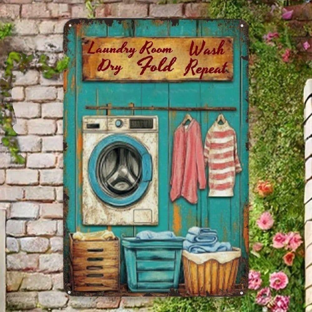 

Metal Sign Vintage Laundry Room Decor Wall Art For Home Bathroom