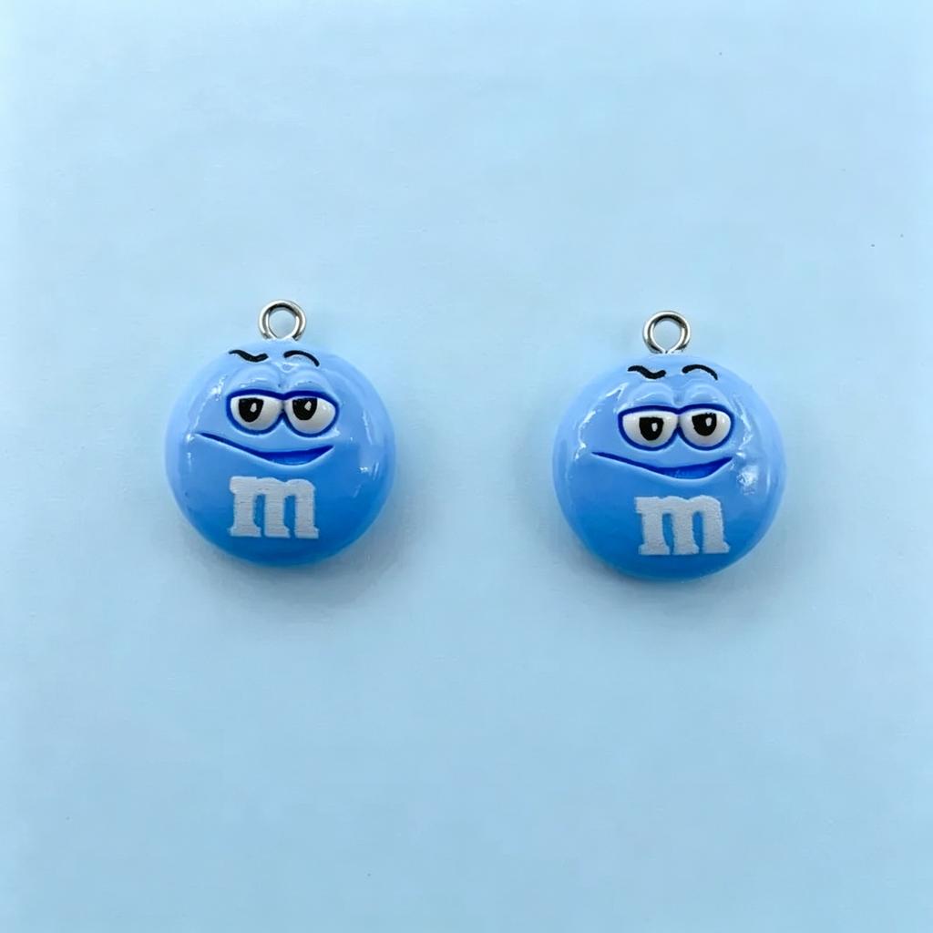 10pcs Colorful M Bean Candy Resin Charms Handmade Accessories
