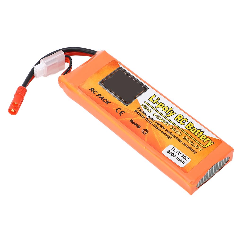 11.1V 3000mAh 35C Lithium Battery with Banana 3.0 Plug Long Battery Life for Quadcopter Helicopter F