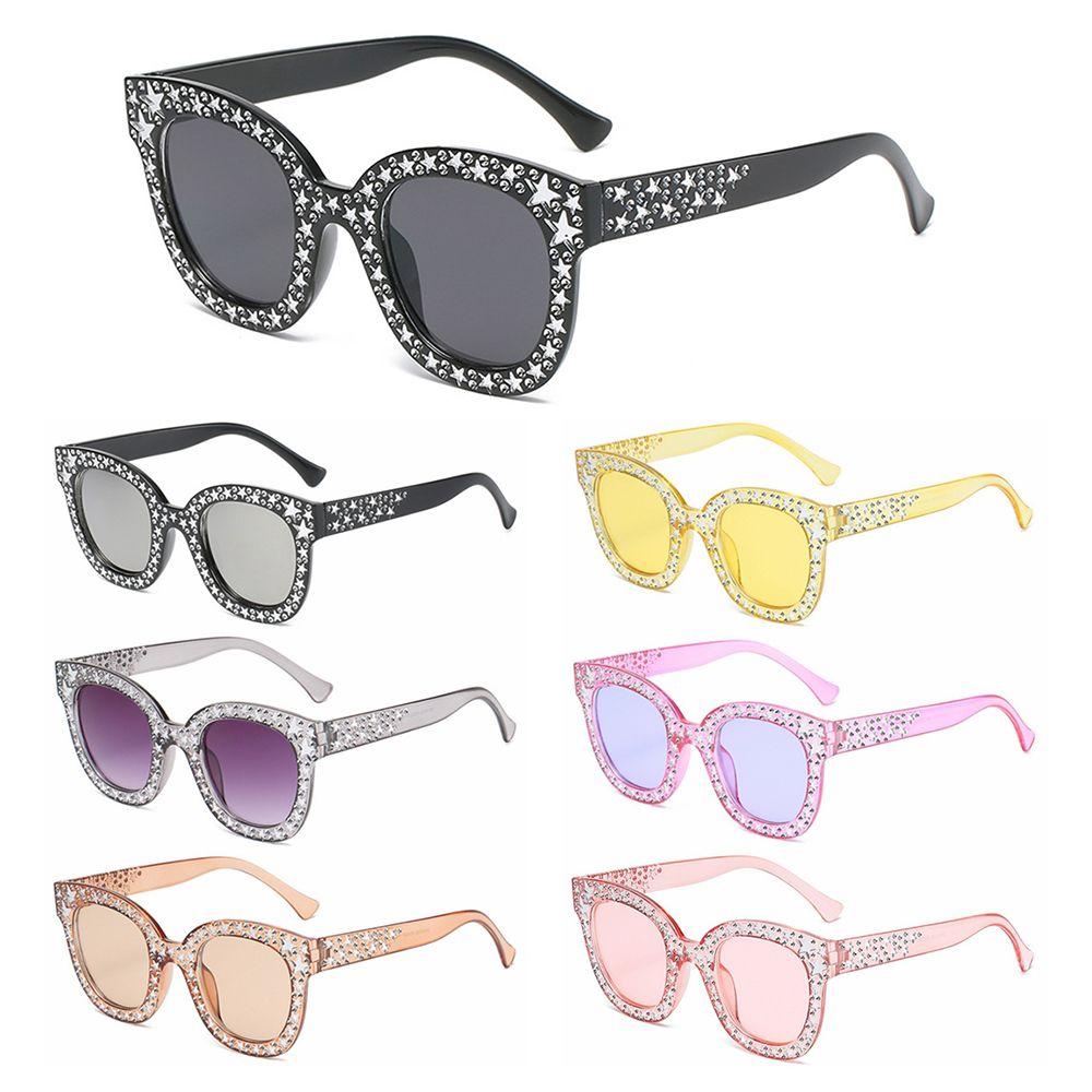 UV Protection Diamond Rhinestone Frame Square Sunglasses Female Shades Women Sunglasses Oversized Sunglasses
