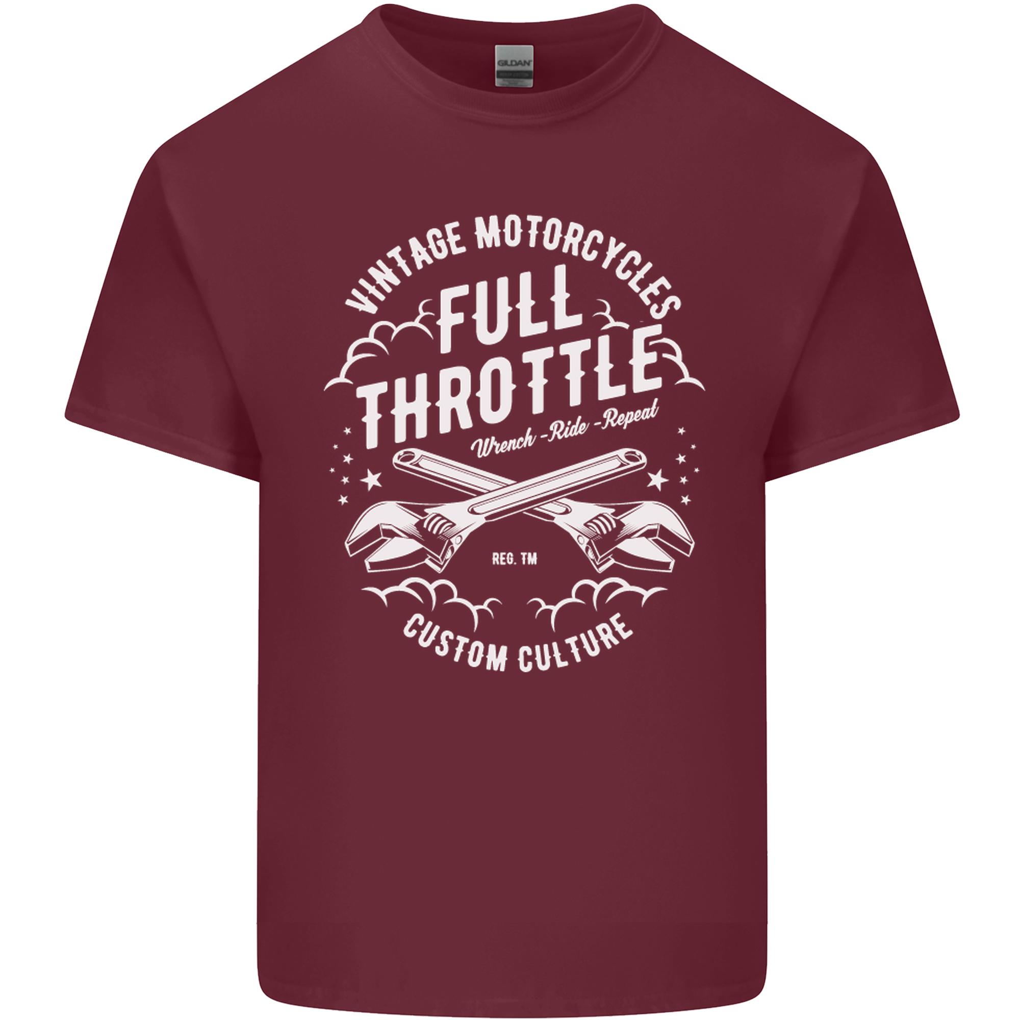 Full Throttle Motorcycle Biker Motorbike Unisexs Light Cotton TShirt S