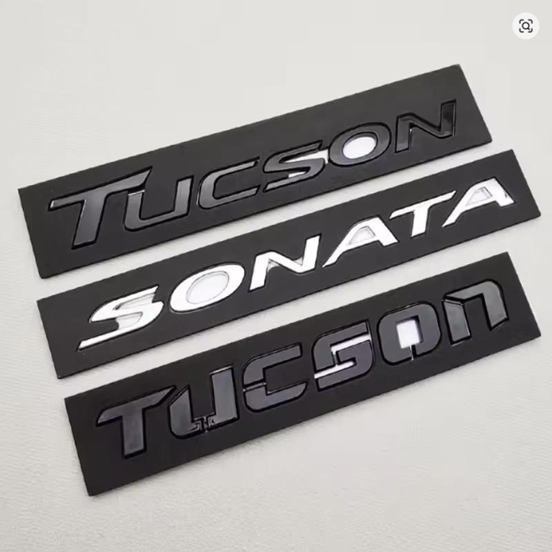 Rlapg3 ABS SONATA TUCSON Styling Car Logo Letter Decal Tail Rear Trunk Emblem Badge Sticker For Hyundai Auto Decoration Accessories