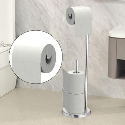 Freestanding Toilet Paper Holder with Non-Slip Stable Base Easy Assembly Large Capacity