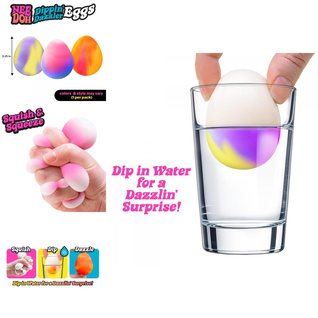 Dippin Dazzler Œuf Anti-Stress Jouet à Presser en Tpr Pour Adultes Relaxation