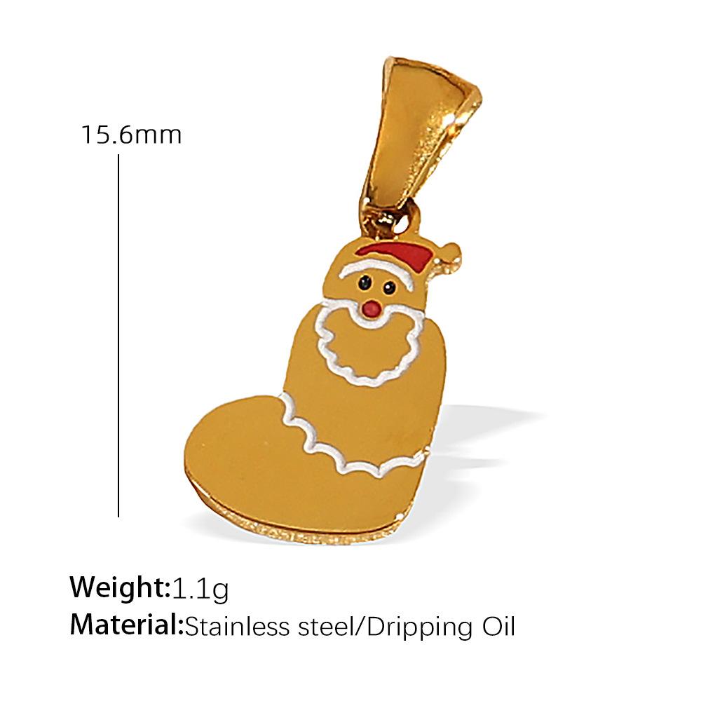 Titanium steel plated 18k gold accessories Christmas design elements series pendant on the new cute cartoon Internet celebrity jewelry