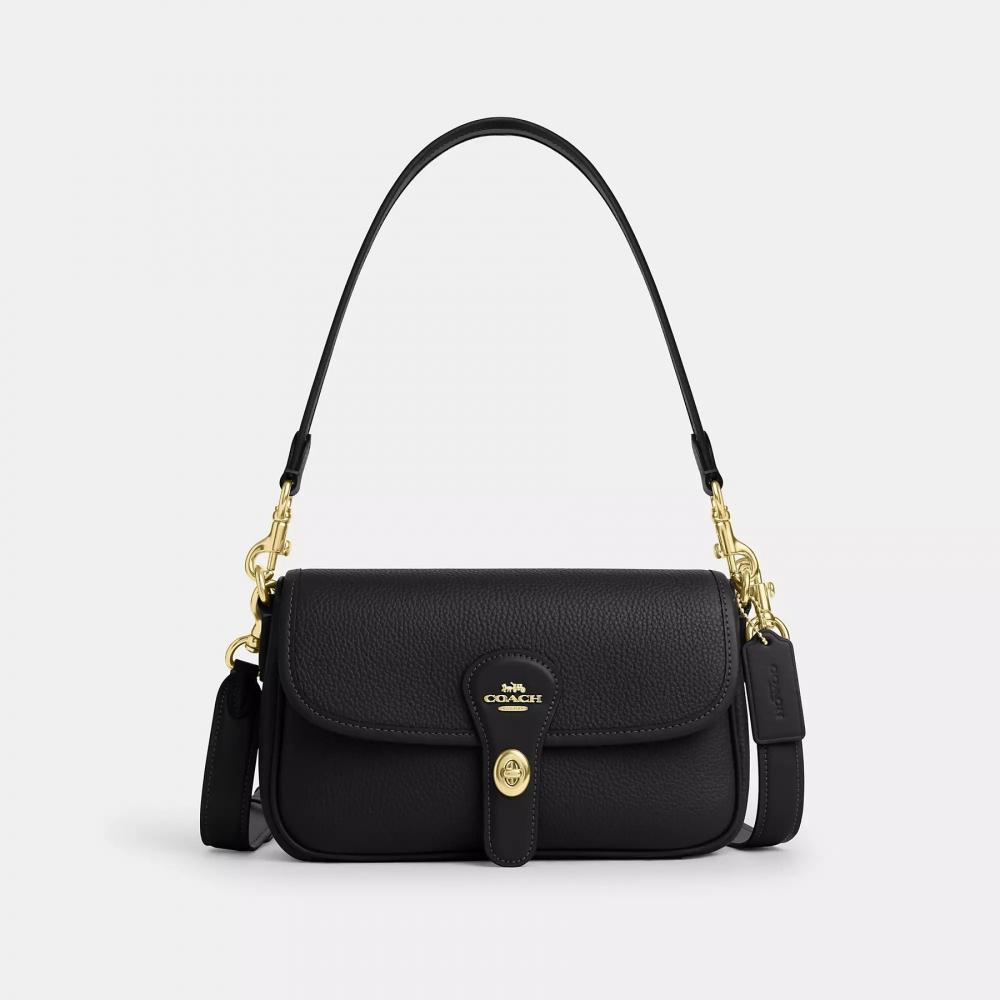 Coach Hadley Shoulder Bag Gold Black