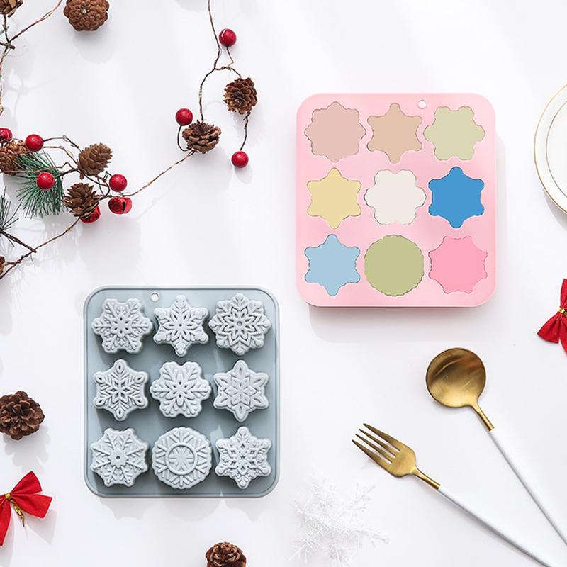 3D Snowflake Silicone Mold, Christmas Winter Snowflake Fondant Mold For Cake Decorating, Cupcake Topper, Candy, Chocolate