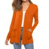 Women's Fashion Solid-Colour Long-Sleeved Pocketed Slim-Fit Cardigan Jacket