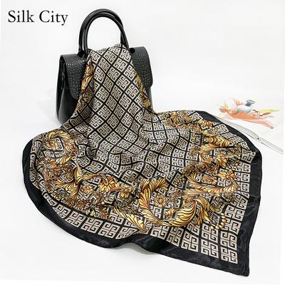 High-quality Luxurious Silk Scarves Headband Scarfs Neck Scarf For Women Chain Silk Scarf Women's Decorative Shawl