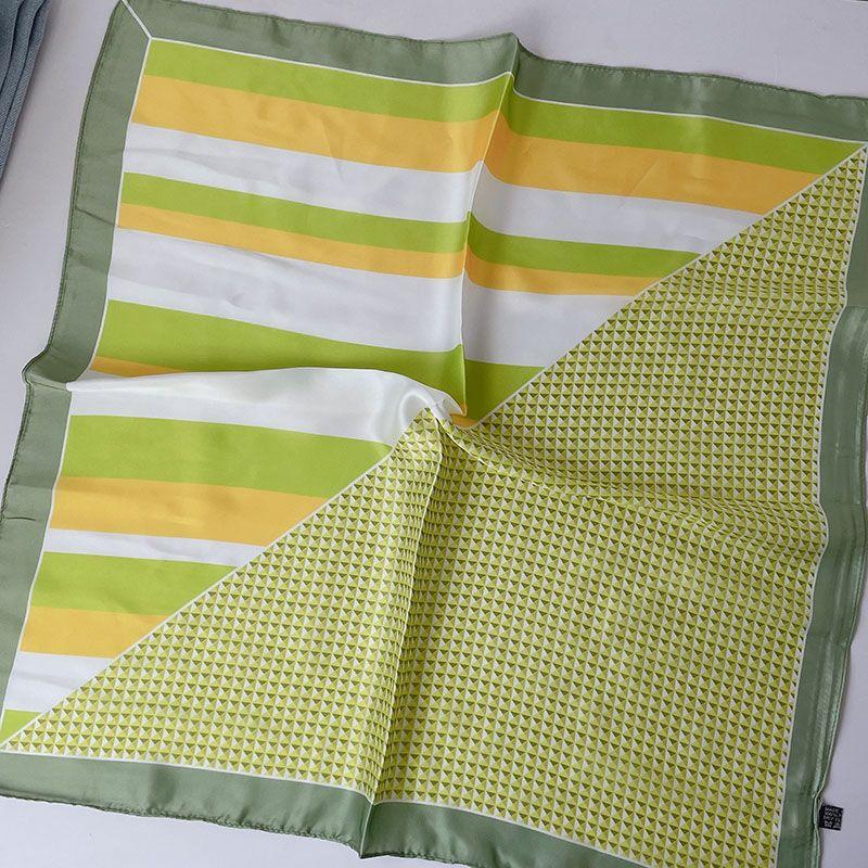 Women's Vibrant Yellow Small Square Scarf: Lightweight Multi-use as Scarf Belt & Necktie Skin-brightening