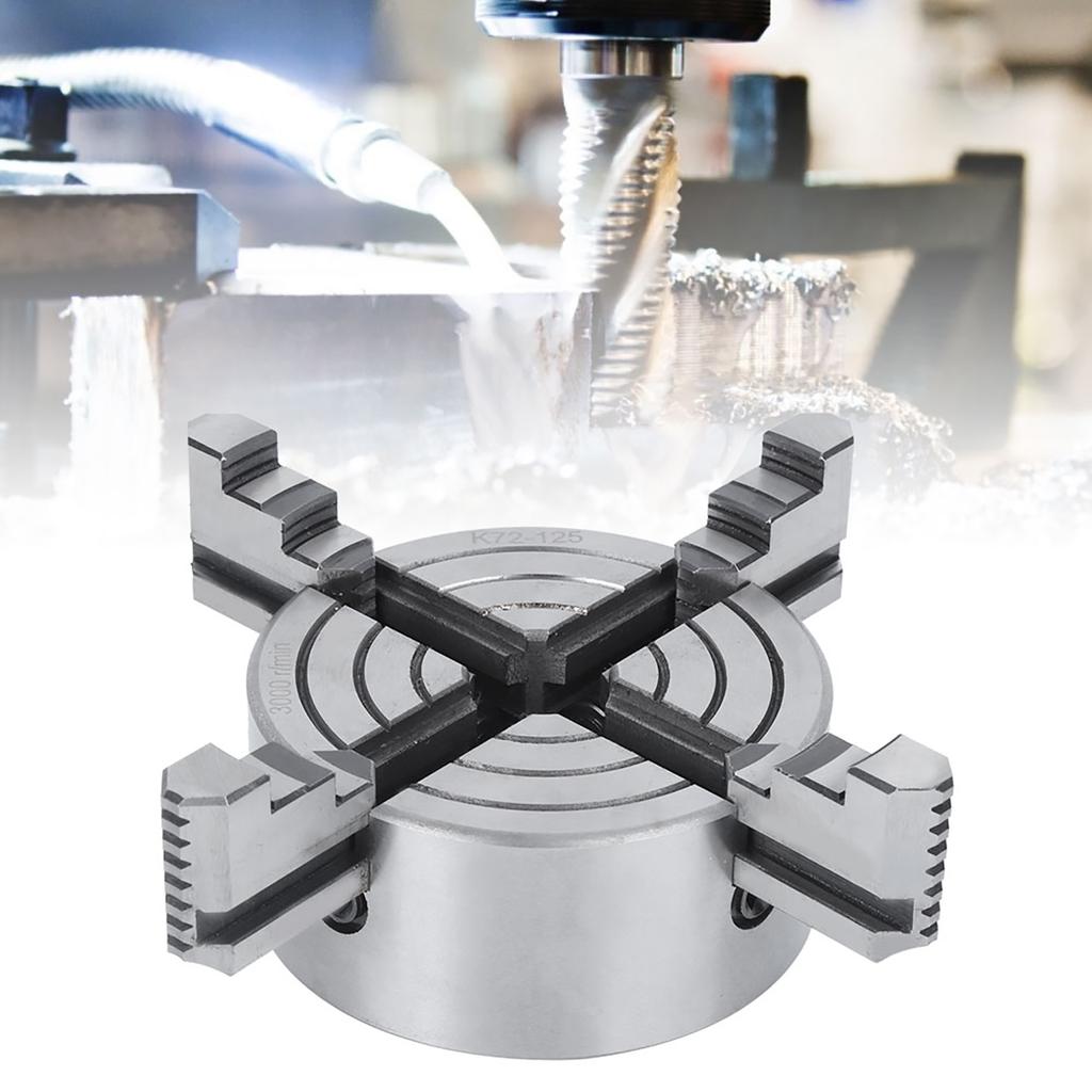 4 Backen-Drehfutter, unabhängiges Spannfutter, starke Spannkraft, Spannwerkzeug, 125 mm, 3000 U/min